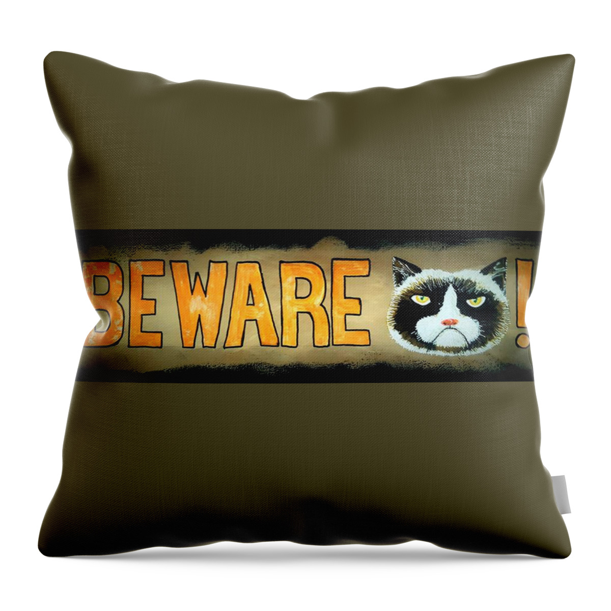 Beware! Throw Pillow featuring the painting Beware by Jim Harris