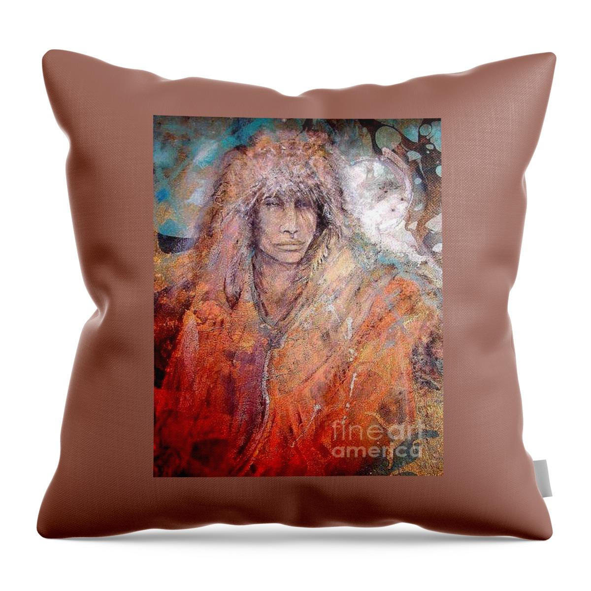 Indian Throw Pillow featuring the painting Bewildered by Barbara Lemley