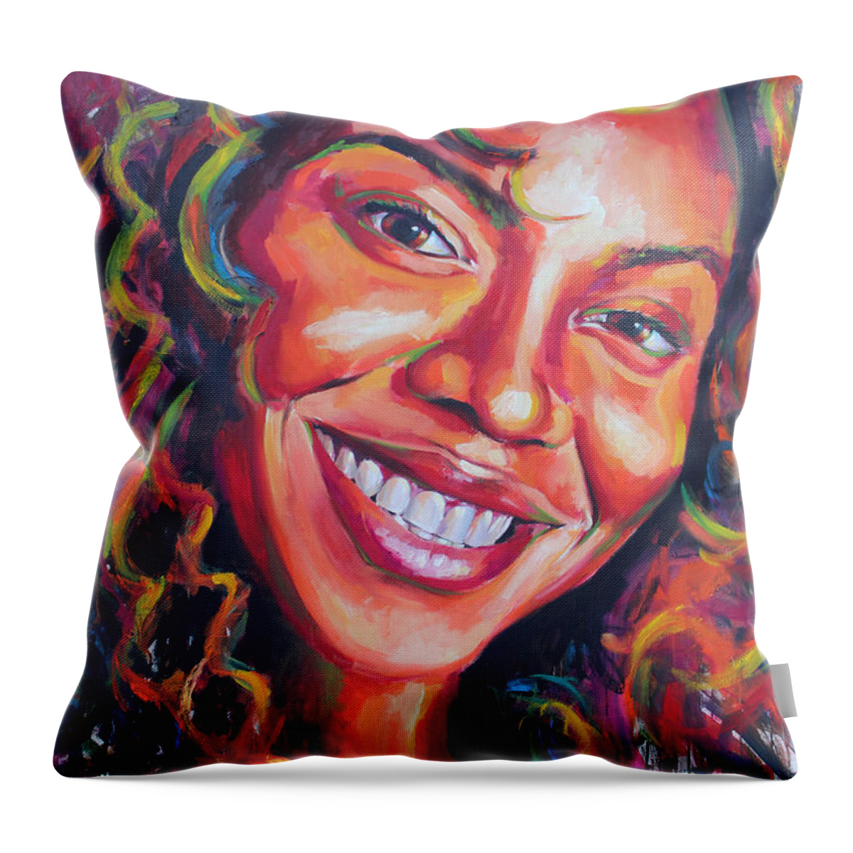 Beyonce Throw Pillow featuring the painting Beyonce by Tachi Pintor