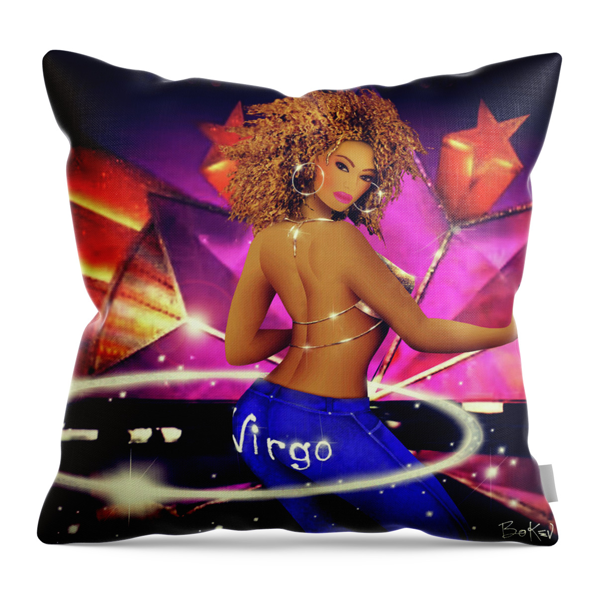 Beyonce Throw Pillow featuring the digital art Beyonce - Work It Out 2 by Bo Kev