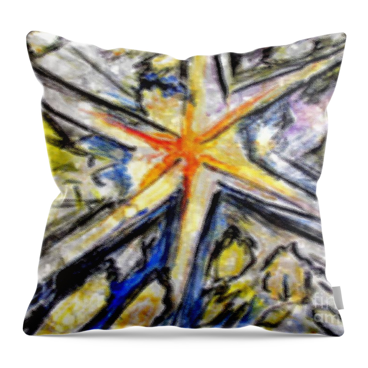 Big Bang Throw Pillow featuring the painting Big Bang Impression by Stanley Morganstein