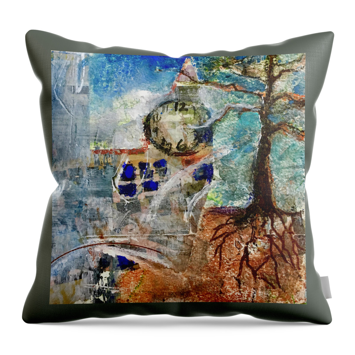 Clocks Throw Pillow featuring the painting Big Ben by Carole Johnson