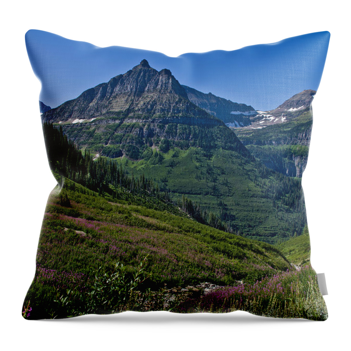Mountain Throw Pillow featuring the photograph Big Bend, Glacier National Park by Jedediah Hohf