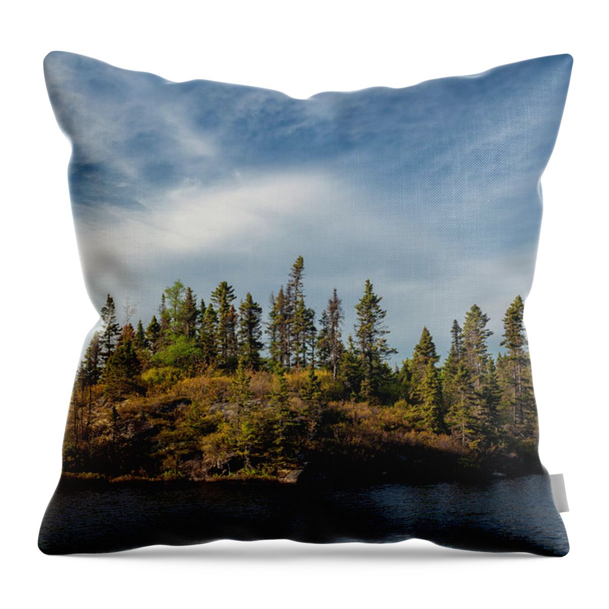 Spring Throw Pillow featuring the photograph Big Cranberry Lake and Island in Spring by Irwin Barrett