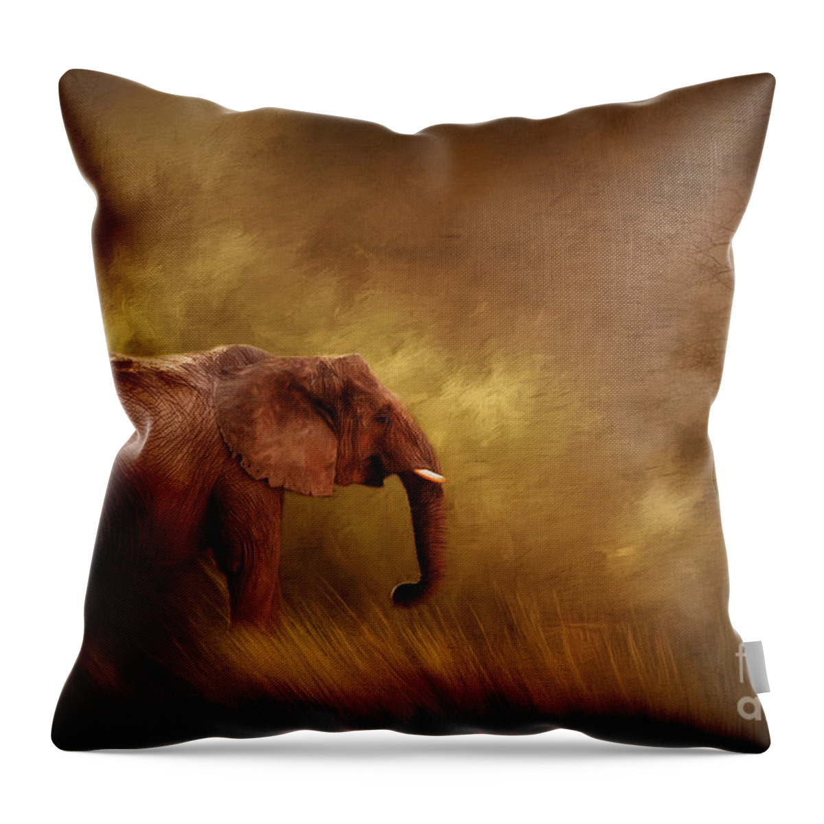 Elephant Throw Pillow featuring the photograph Big Ed by Linda Blair