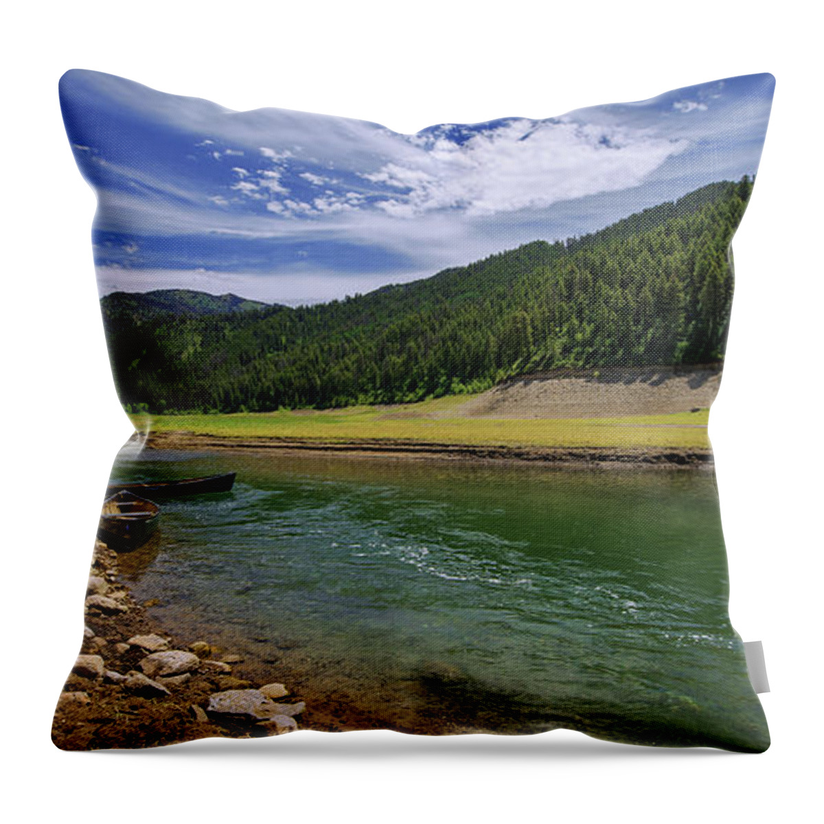 Big Elk Creek Throw Pillow featuring the photograph Big Elk Creek by Chad Dutson