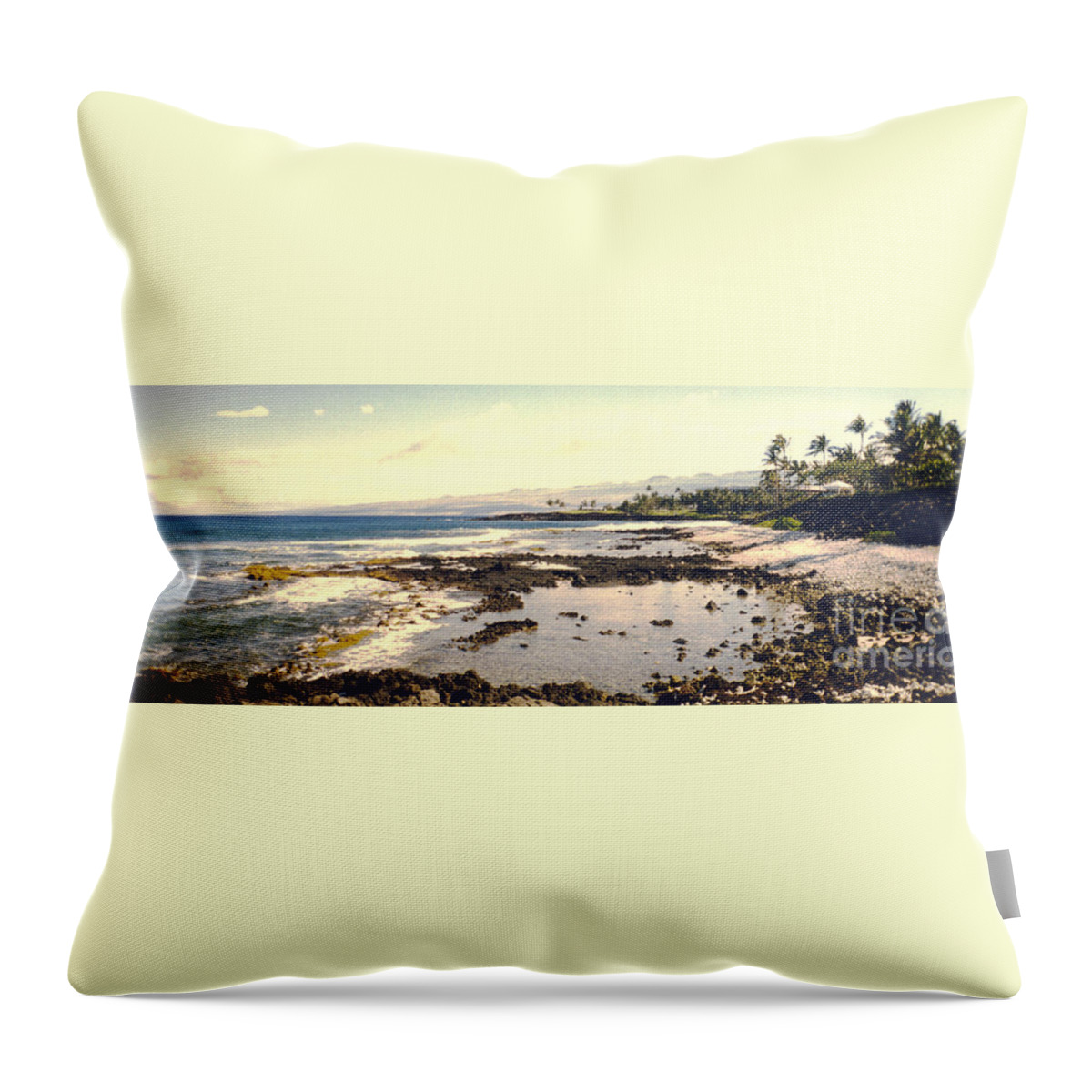 Landscape Seascape Throw Pillow featuring the photograph Big Island 1 by Helena M Langley