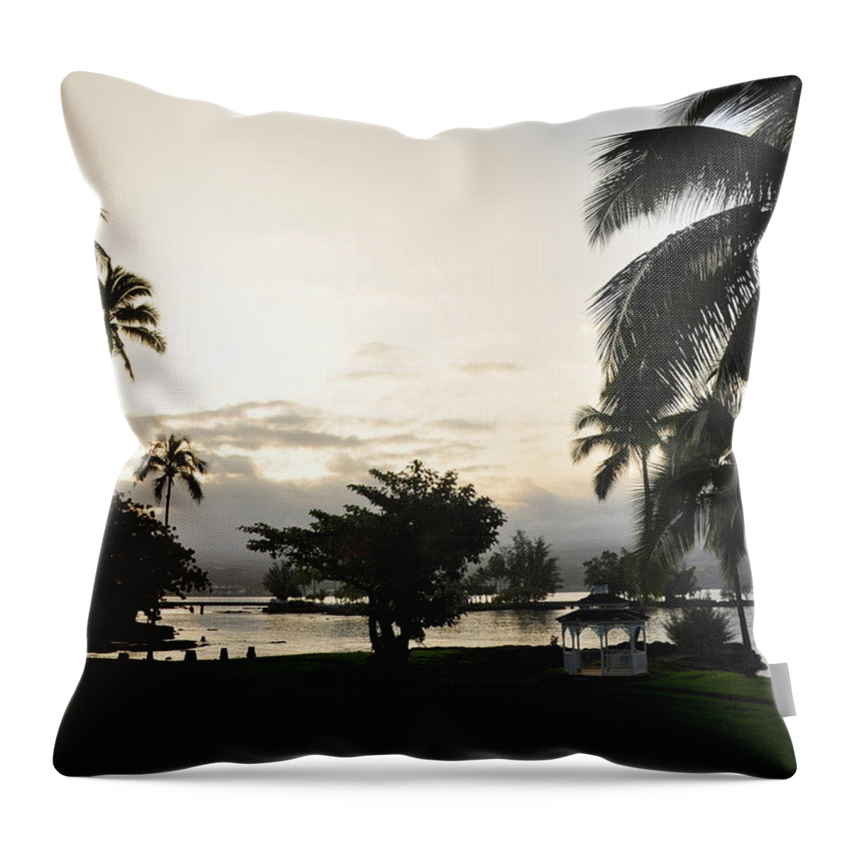Sunset Throw Pillow featuring the photograph Big Island Sunset by Jason Chu