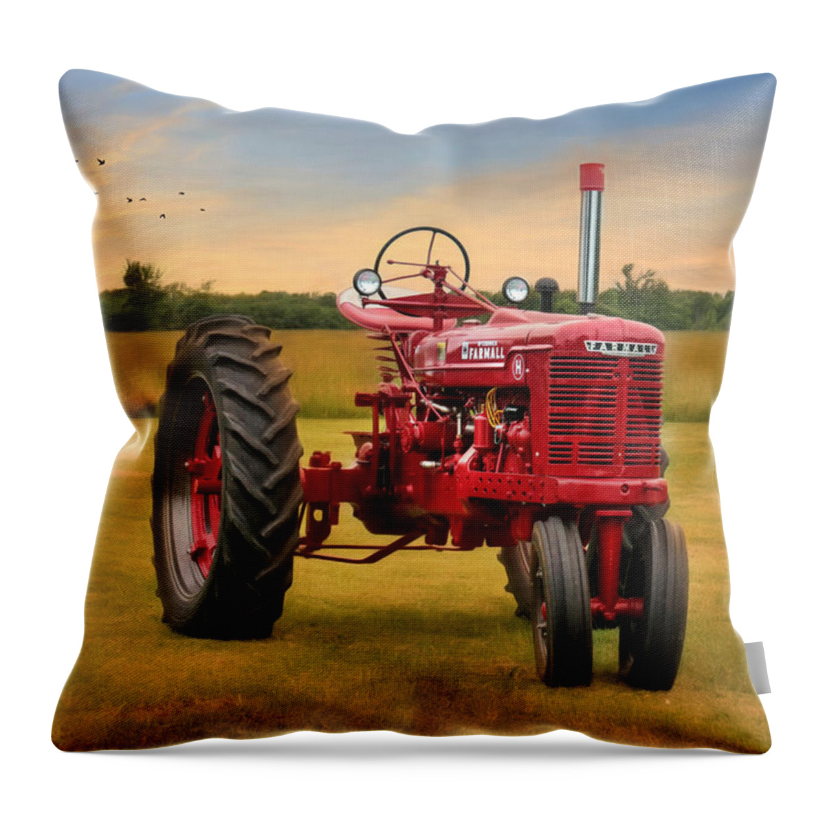 Tractor Throw Pillow featuring the photograph Big Red - Farmall Tractor by Lori Deiter