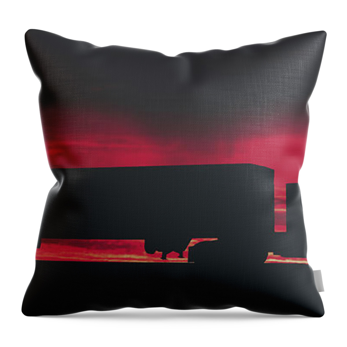 Sunset Throw Pillow featuring the photograph Big Rig At Sunset by Mountain Dreams
