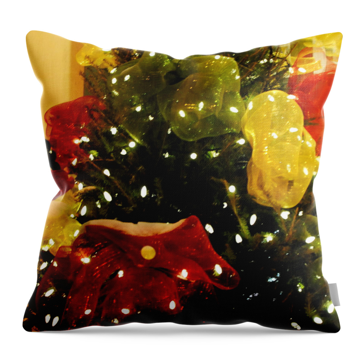 Bows Throw Pillow featuring the photograph Big Tree Bows by Jacqueline M Lewis