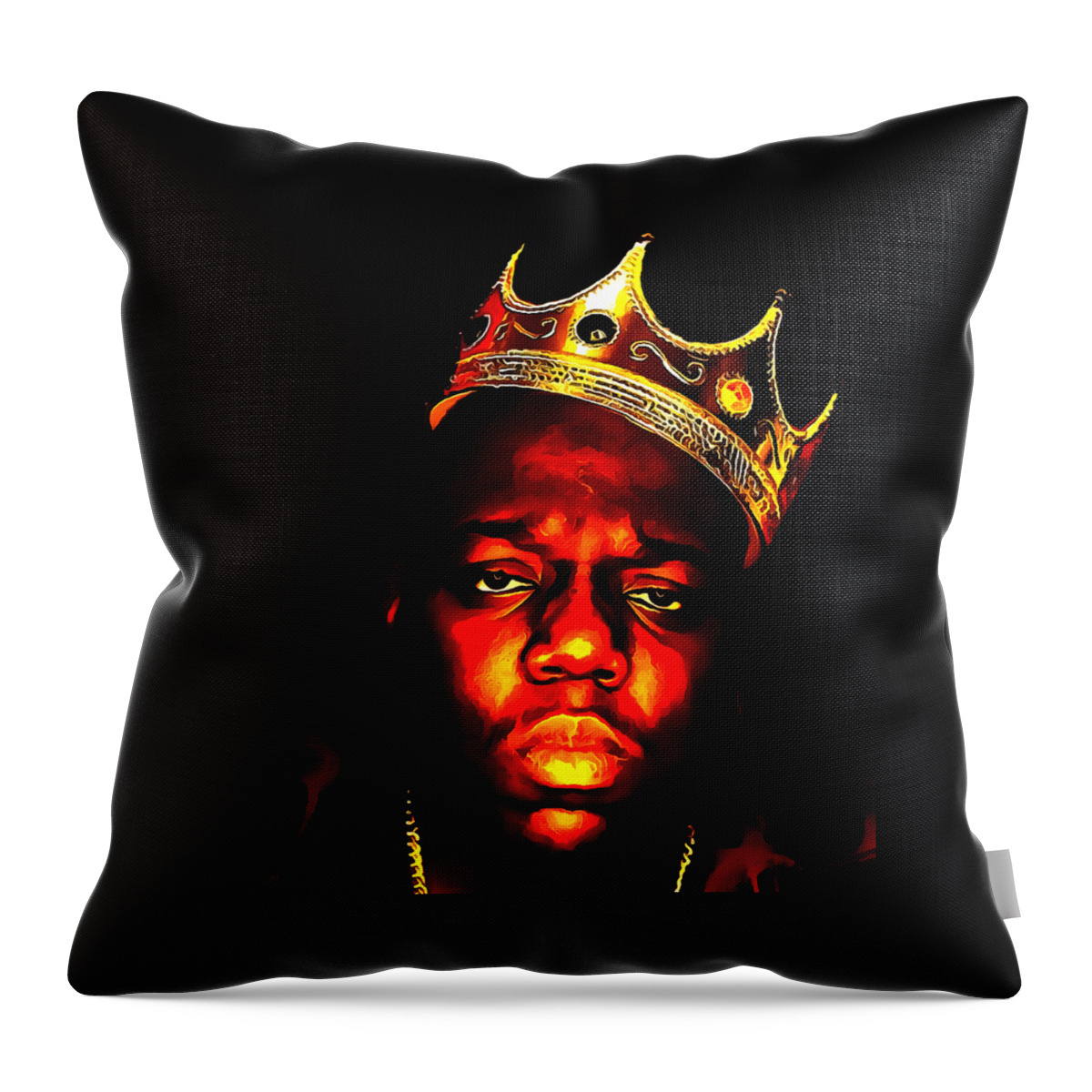 Biggie Throw Pillow featuring the drawing Biggie Smalls by Aji Zaith