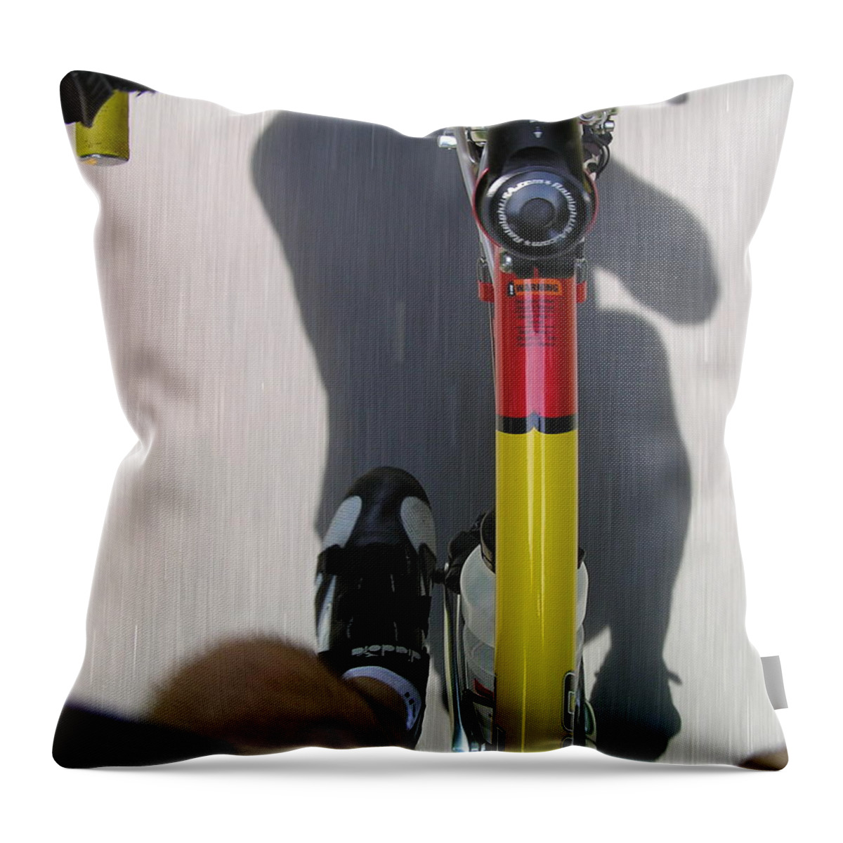 Bike Perspective Throw Pillow featuring the photograph Bike Perspective by Pat Moore