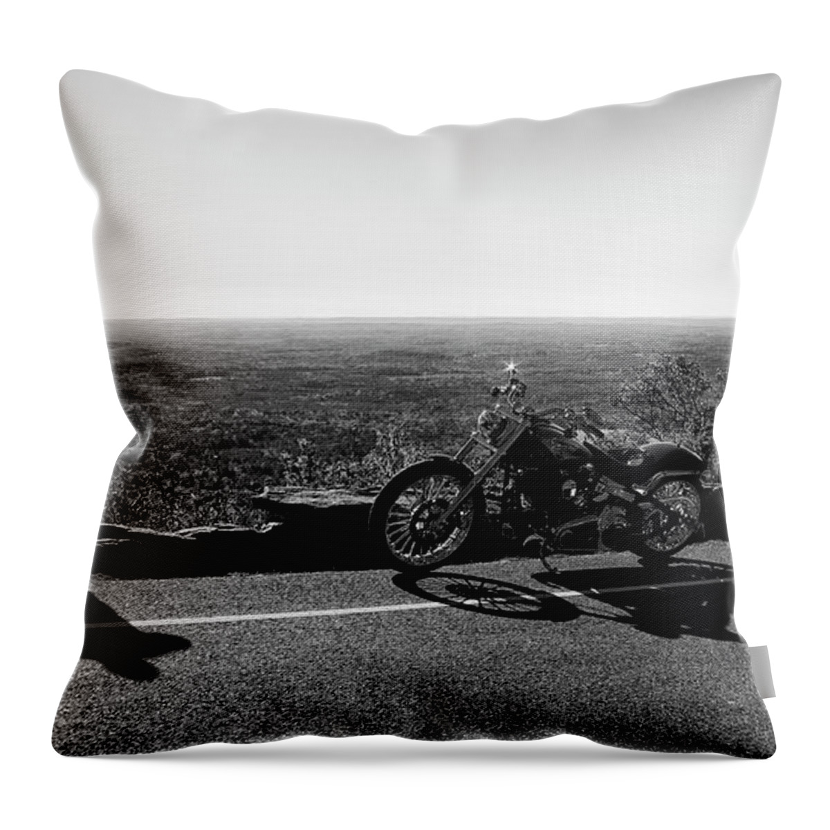 Landscape Throw Pillow featuring the photograph Biker's Holiday by Monroe Payne
