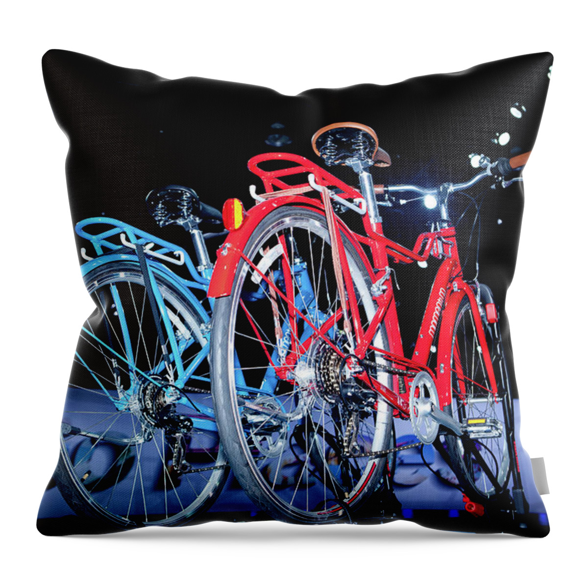 Bicycles Throw Pillow featuring the photograph Bikes by Rich S