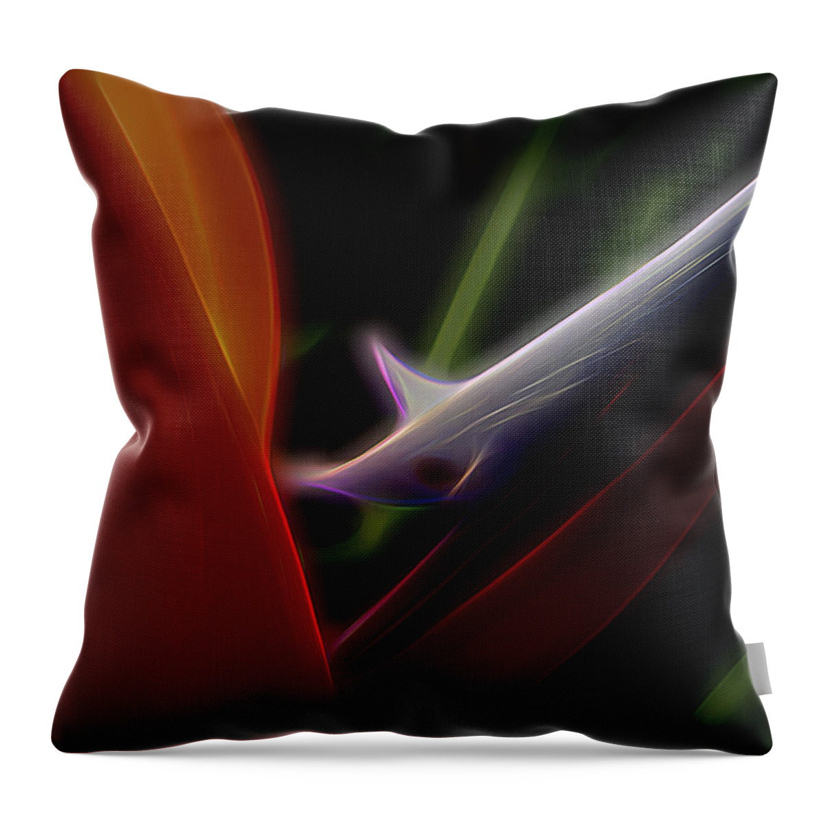 Nature Throw Pillow featuring the digital art Bird of Paradise by William Horden