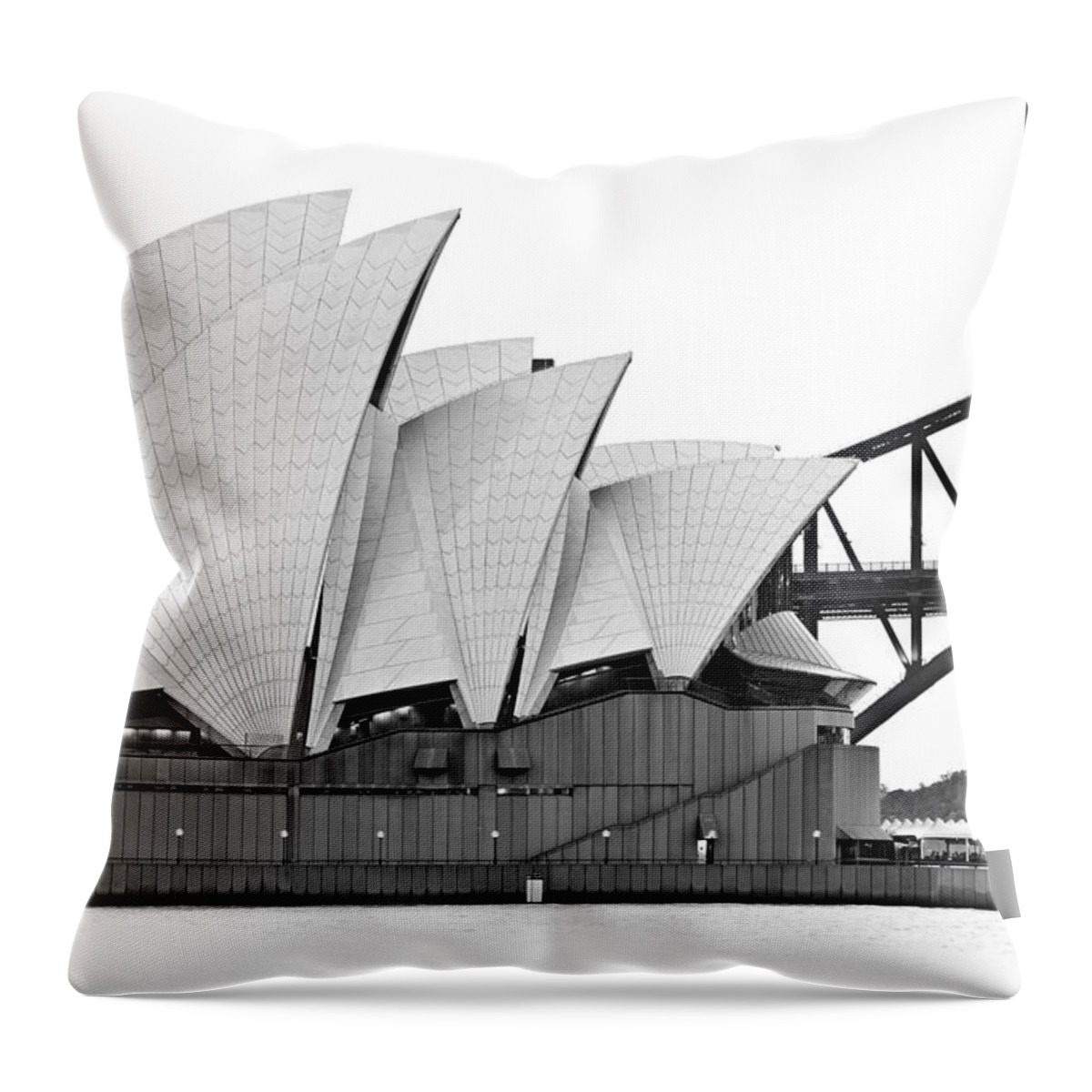 Sydney Opera House Throw Pillow featuring the photograph Bird On The Harbour by Az Jackson