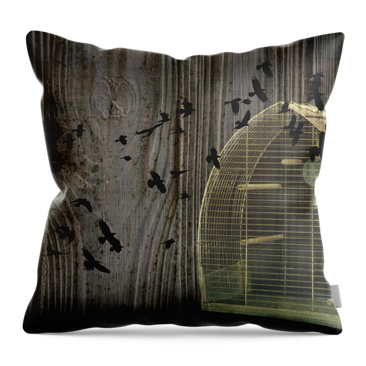 Wild Bird Throw Pillow featuring the photograph Birds Gone Wild by Suzanne Powers
