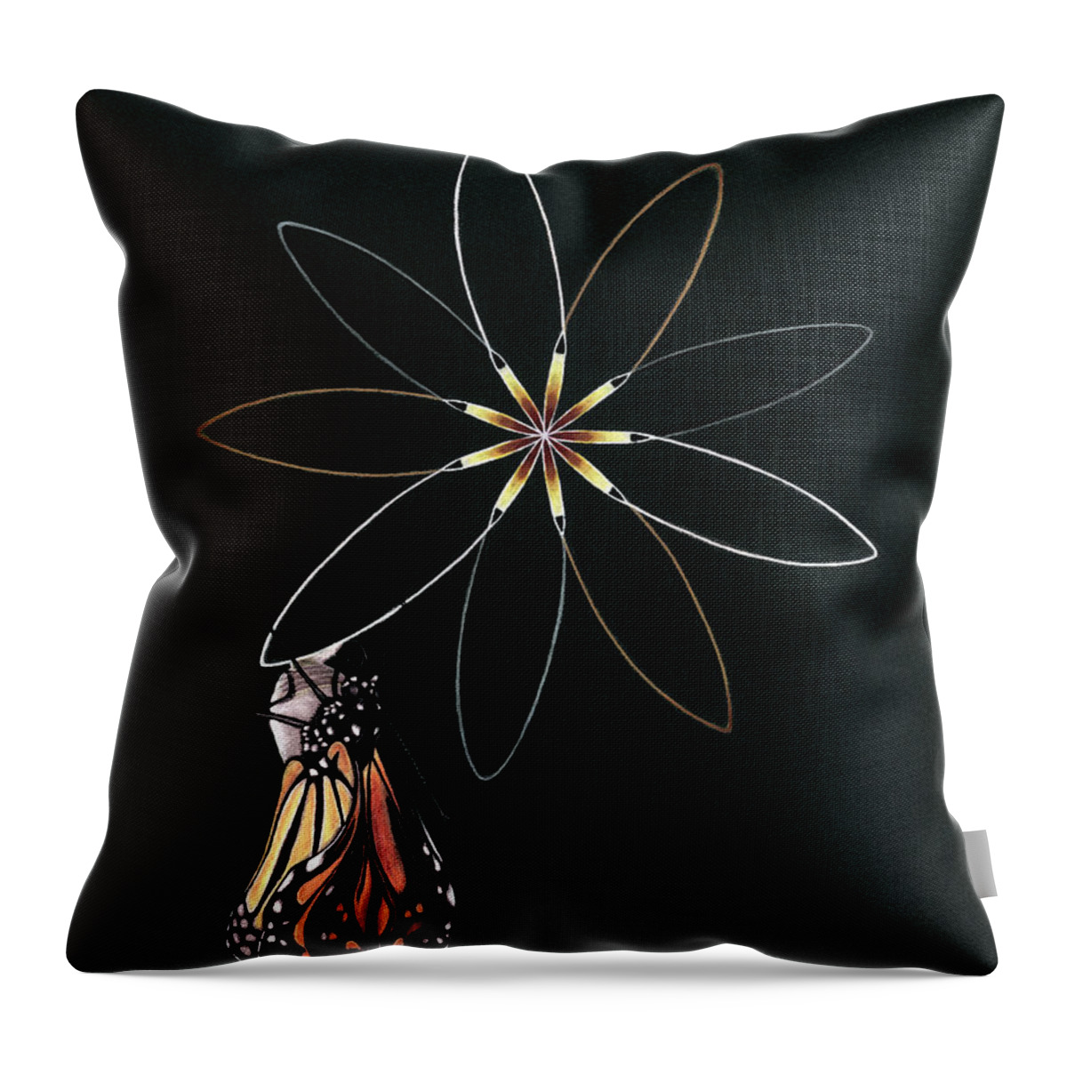 Butterfly Throw Pillow featuring the painting Birth of Butterfly by Robin Aisha Landsong