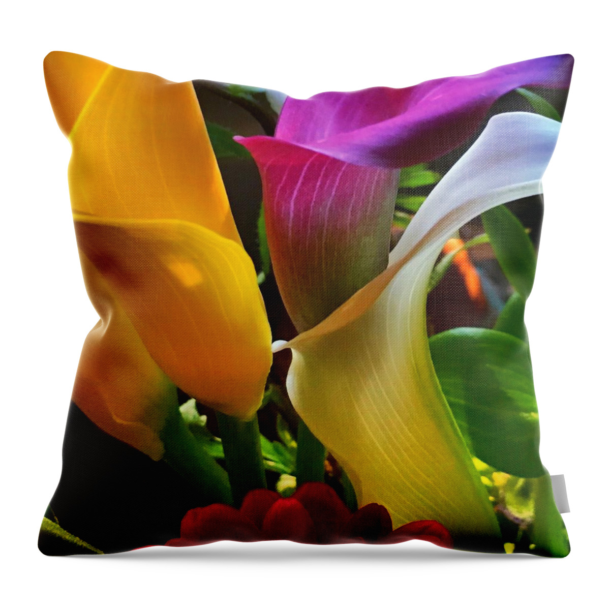Birthday Throw Pillow featuring the photograph Birthday Flowers by Anne Thurston