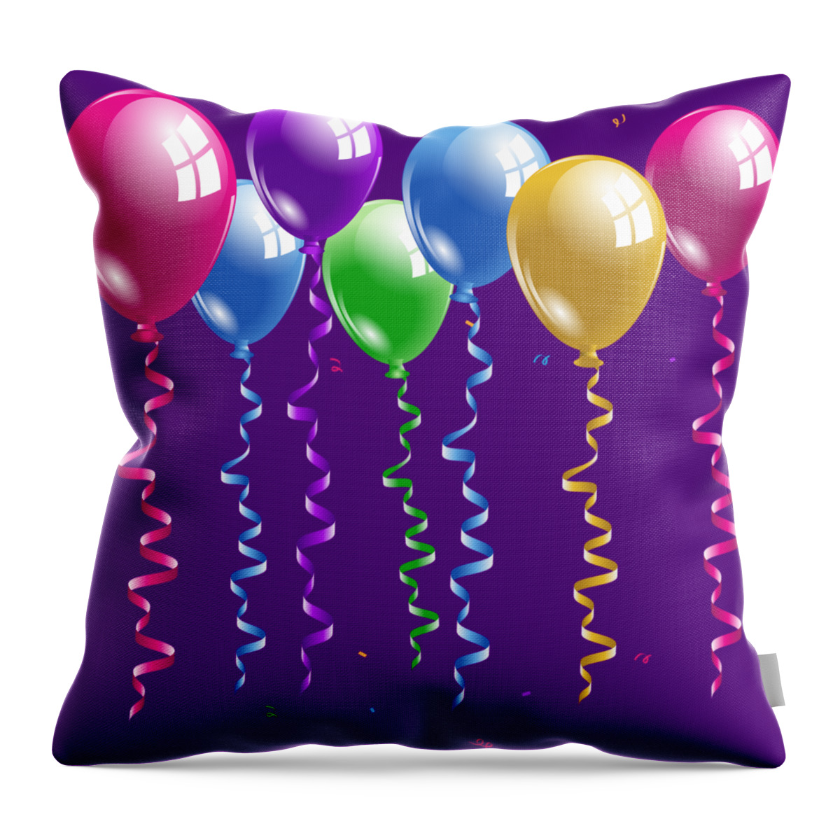 Abstract Throw Pillow featuring the digital art Birthday Greeting Card by Serena King