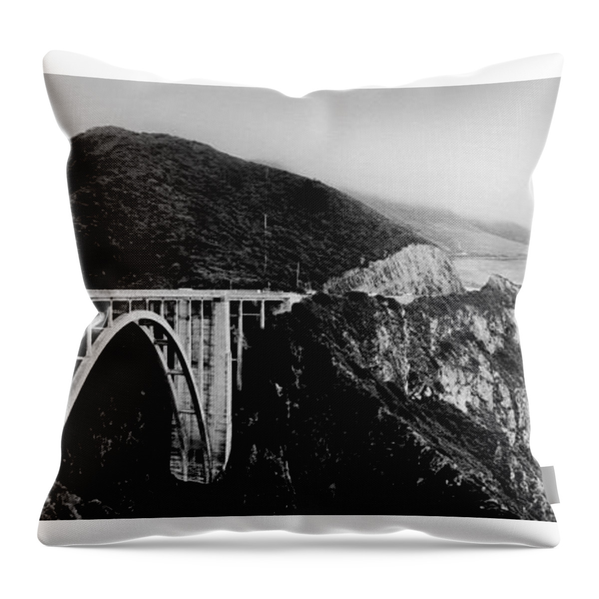 America Throw Pillow featuring the photograph Bixby Bridge - Big Sur - California by Carlos Alkmin