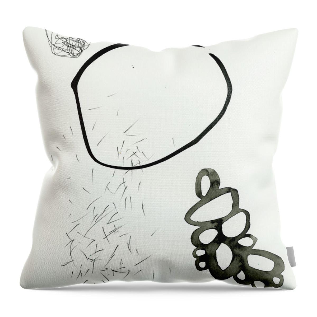 Drawing Throw Pillow featuring the painting Black and White # 19 by Jane Davies