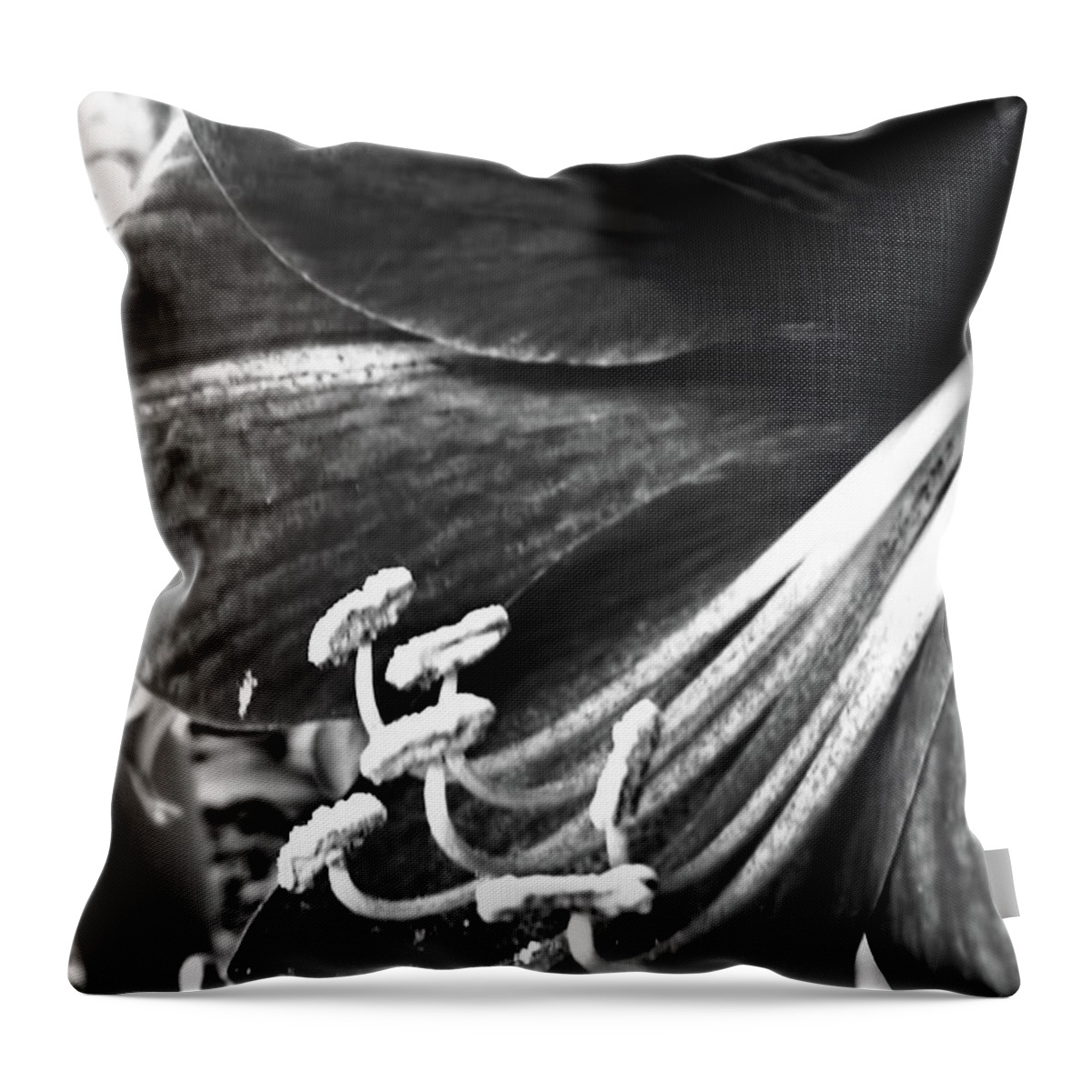 Amaryllis Throw Pillow featuring the digital art Black And White Amaryllis by D Hackett