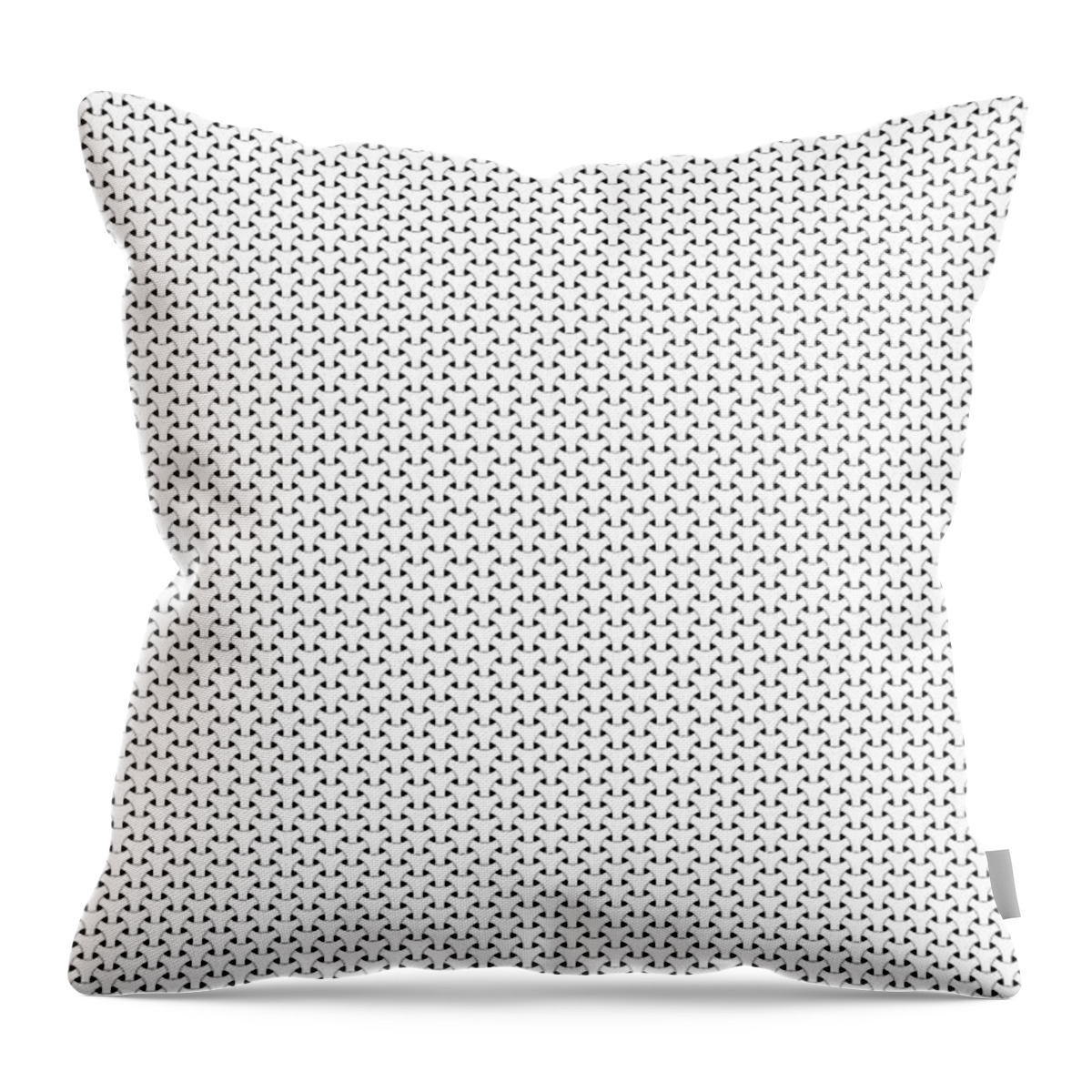 Basket Weaver Throw Pillow featuring the digital art Black and White Basket Weave Circles Shapes Illustration by PIPA Fine Art - Simply Solid