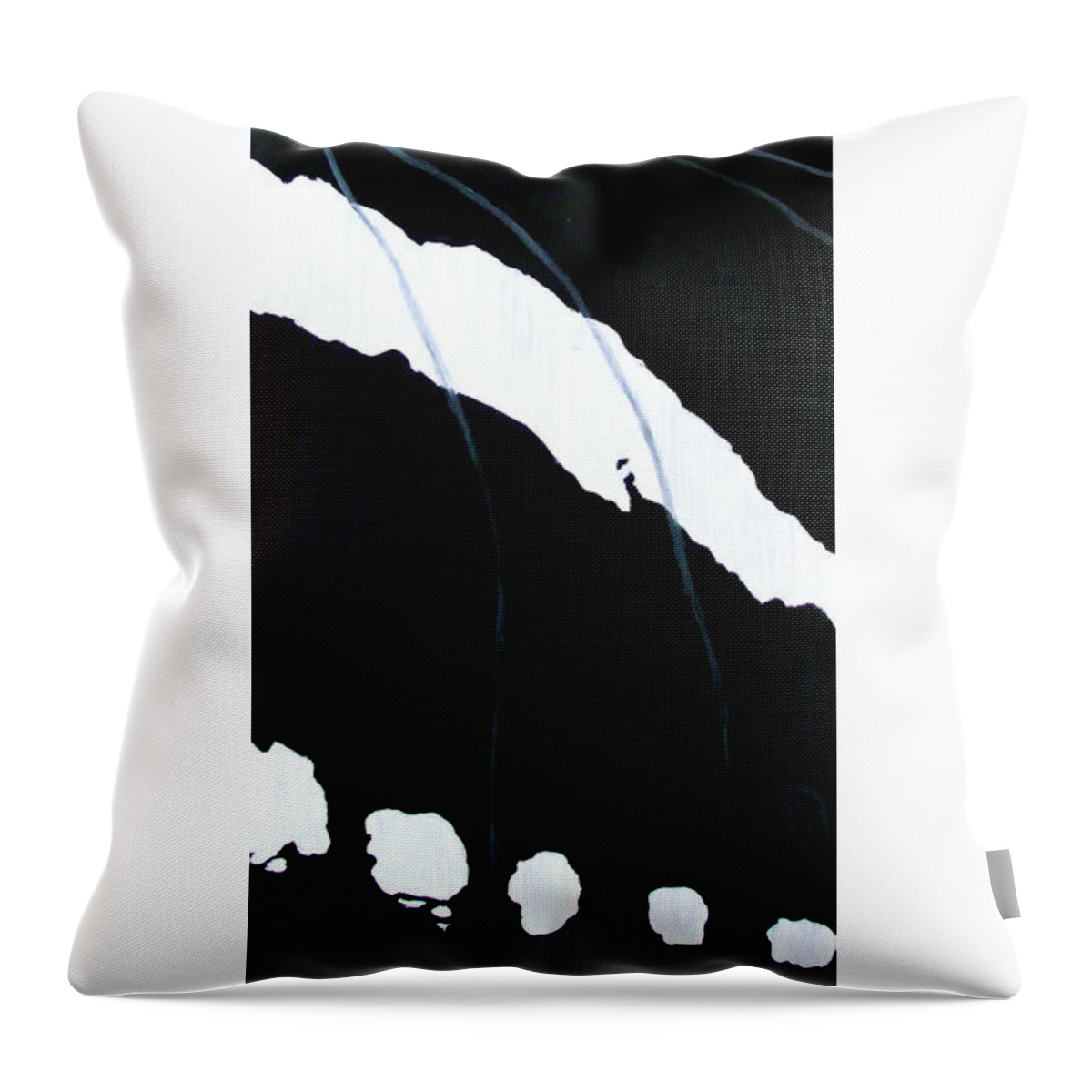Butterfly Throw Pillow featuring the painting Black and White Wing #3 by Renee Noel