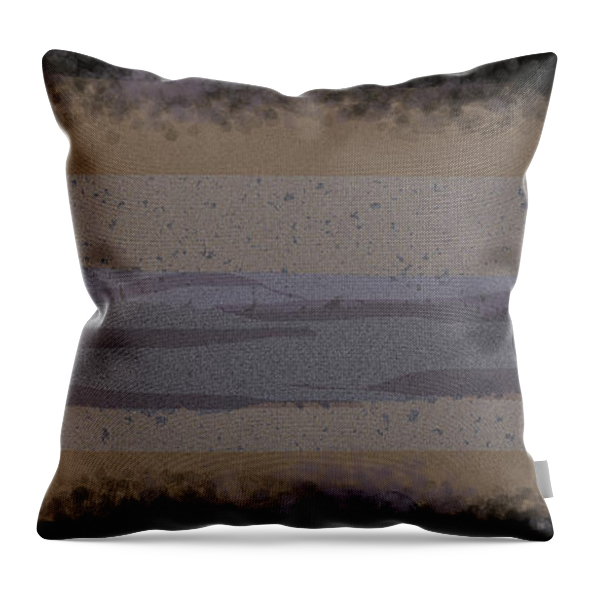 Black Throw Pillow featuring the digital art Black grey tan landscape by Anne Cameron Cutri