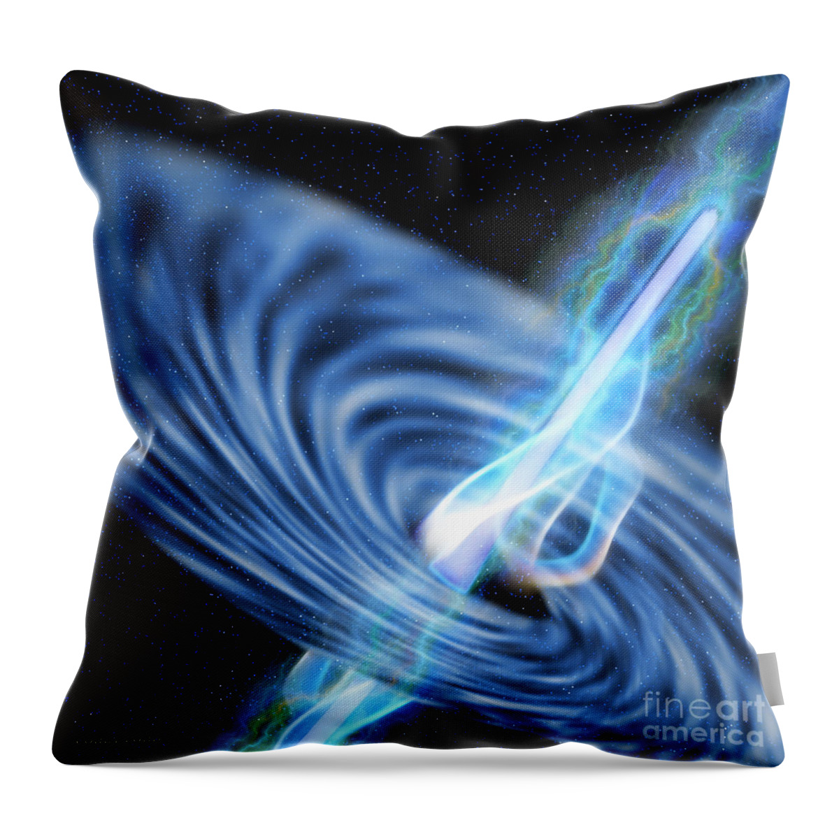 Black Hole Throw Pillow featuring the painting Black Hole Radiation by Corey Ford