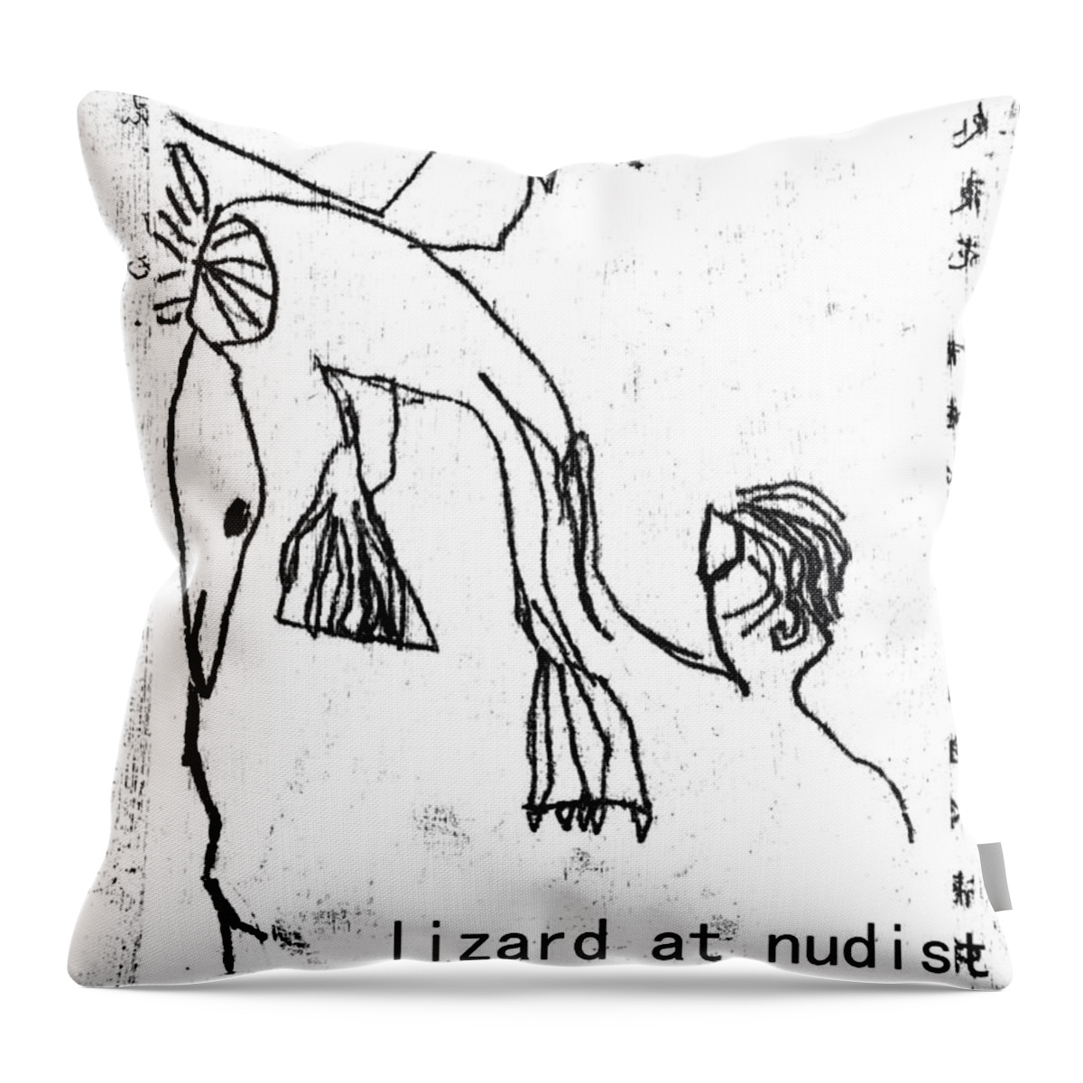Black Throw Pillow featuring the drawing Black Ivory Issue 1 page 21 by Edgeworth Johnstone