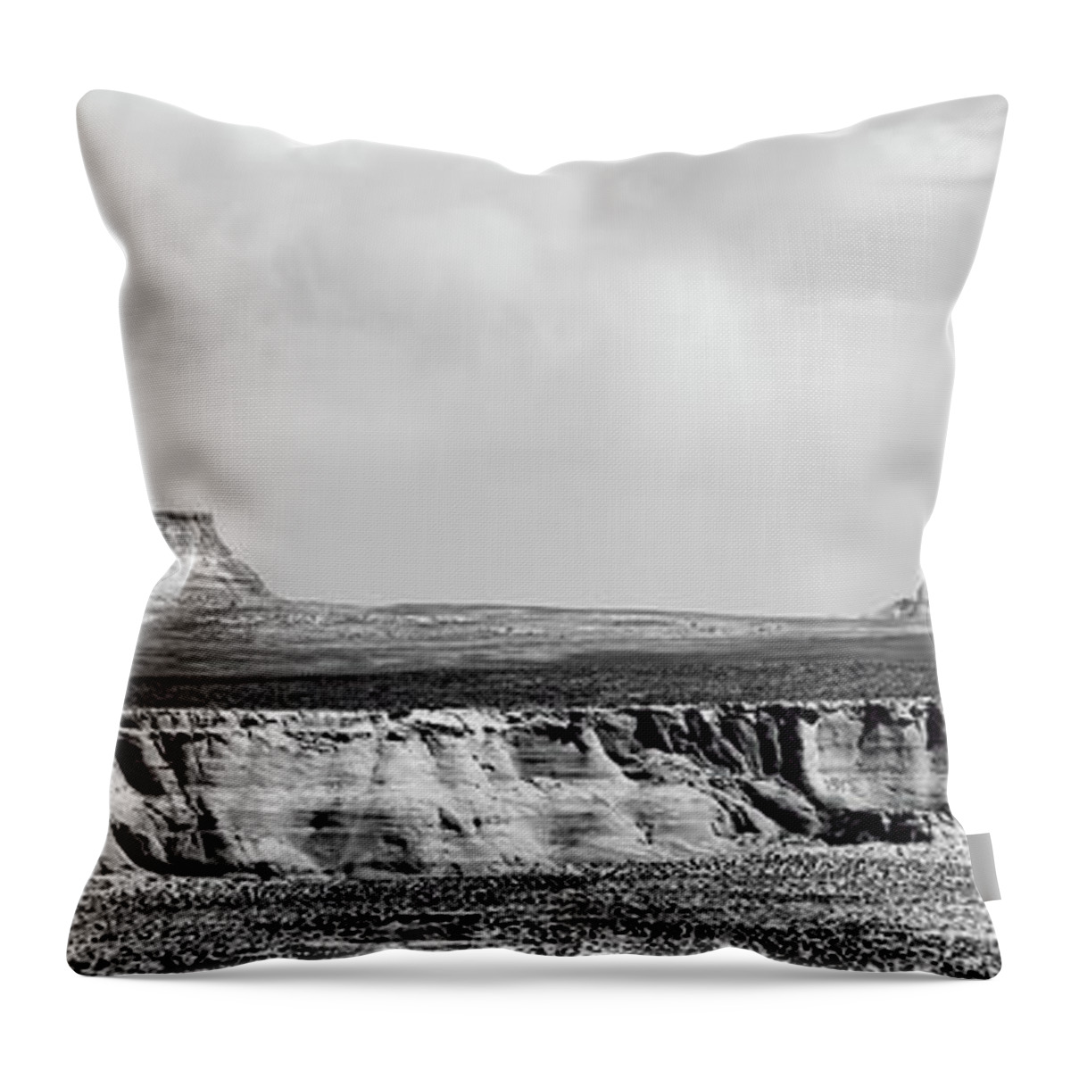 Southwest Throw Pillow featuring the photograph Black Panorama Southwest USA by Chuck Kuhn