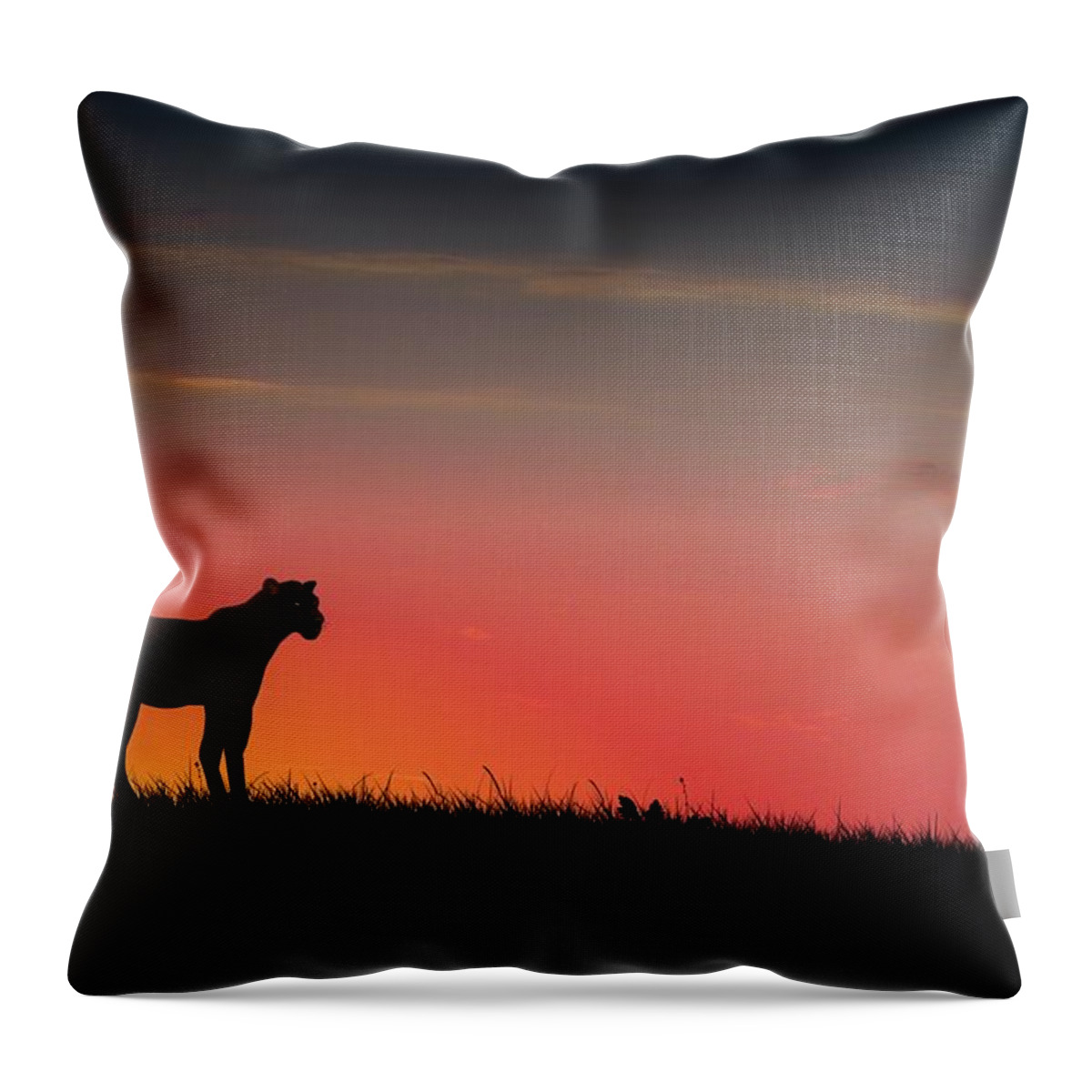 Black Panther Throw Pillow featuring the digital art Black Panther by John Wills