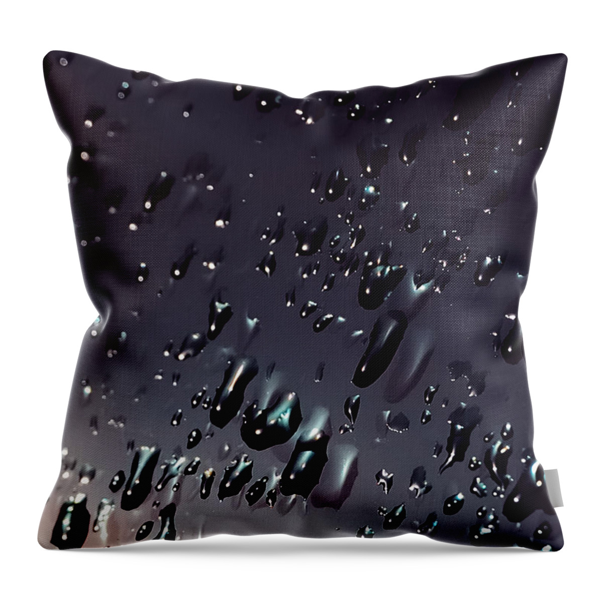 Abstracts Throw Pillow featuring the photograph Black Rain by Steven Milner