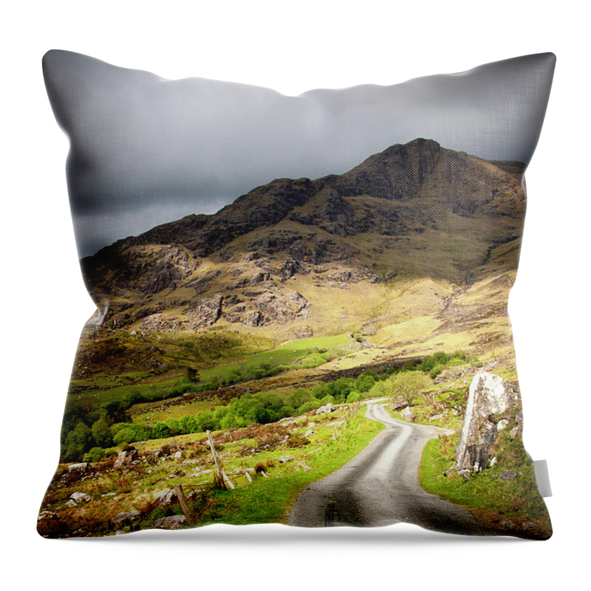 Road Throw Pillow featuring the photograph Black Valley by Mark Callanan