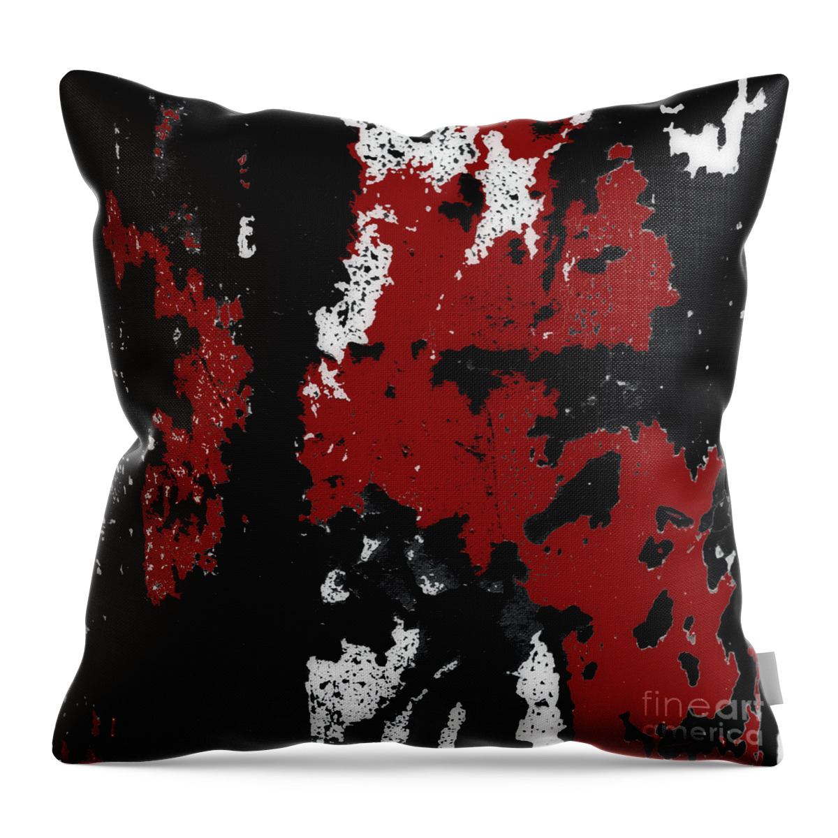 Black Throw Pillow featuring the photograph Black White Red Allover IV by Lee Craig