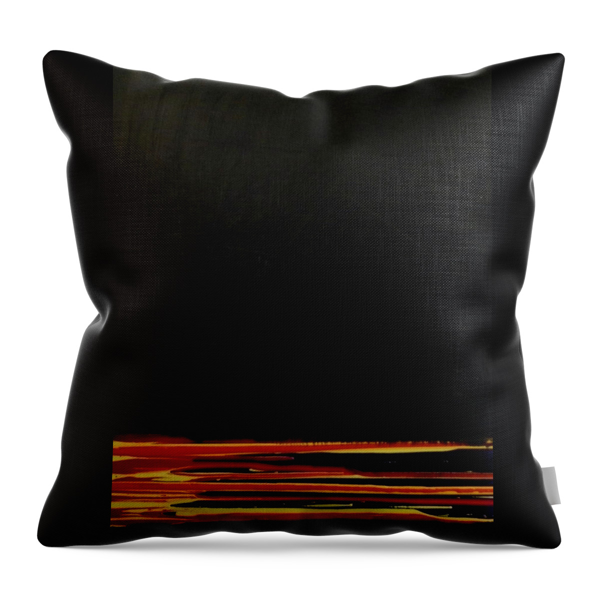 Black Throw Pillow featuring the painting Black with Stripes by Monika Shepherdson
