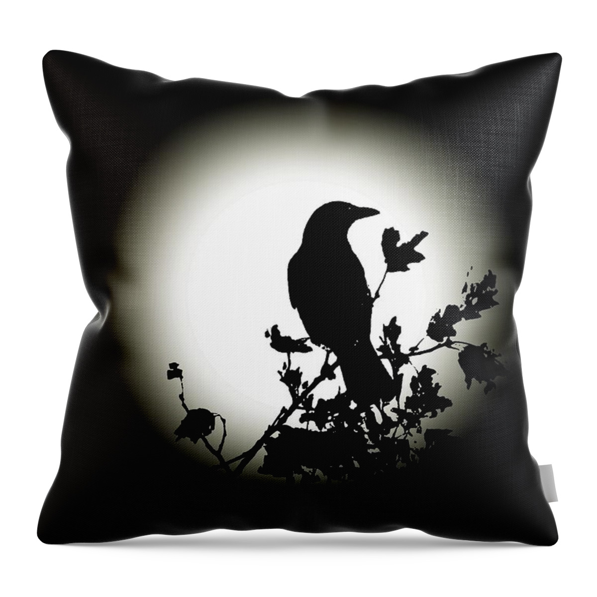 Blackbird Throw Pillow featuring the photograph Blackbird in Silhouette by David Dehner