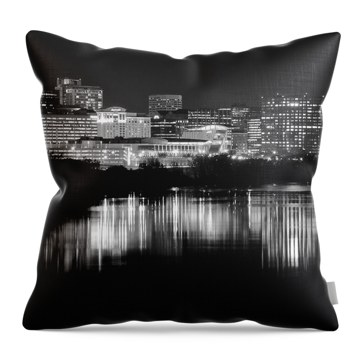 Hartford Throw Pillow featuring the photograph Blackest Night in Hartford by Frozen in Time Fine Art Photography