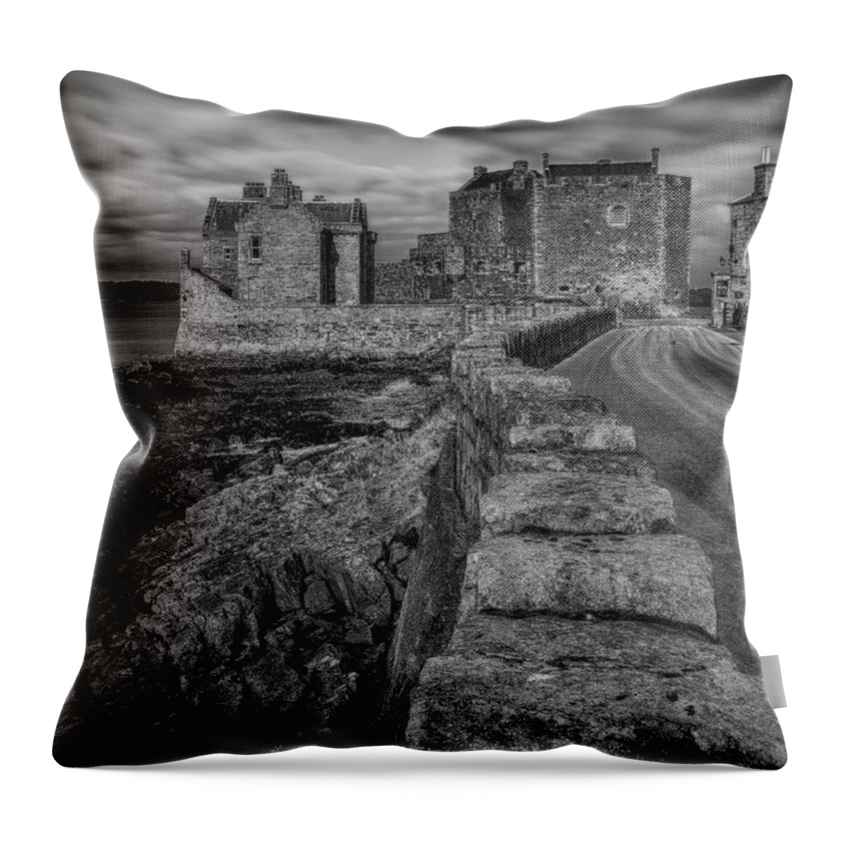 Blackness Castle Throw Pillow featuring the photograph Blackness Castle by Douglas Milne