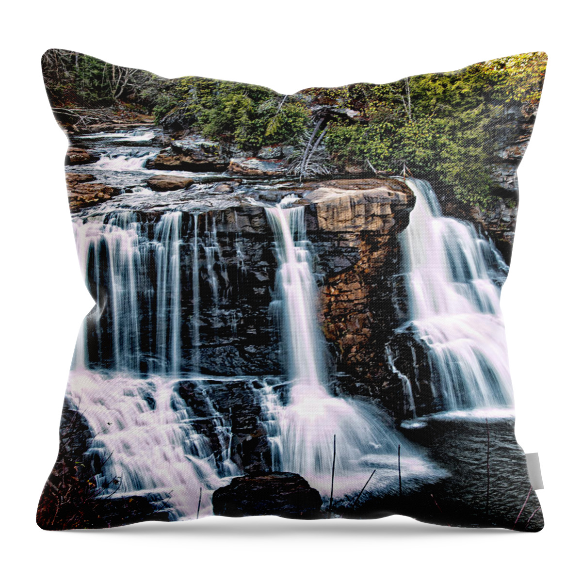 Blackwater Throw Pillow featuring the photograph Blackwater Falls, West Virginia by Skip Tribby