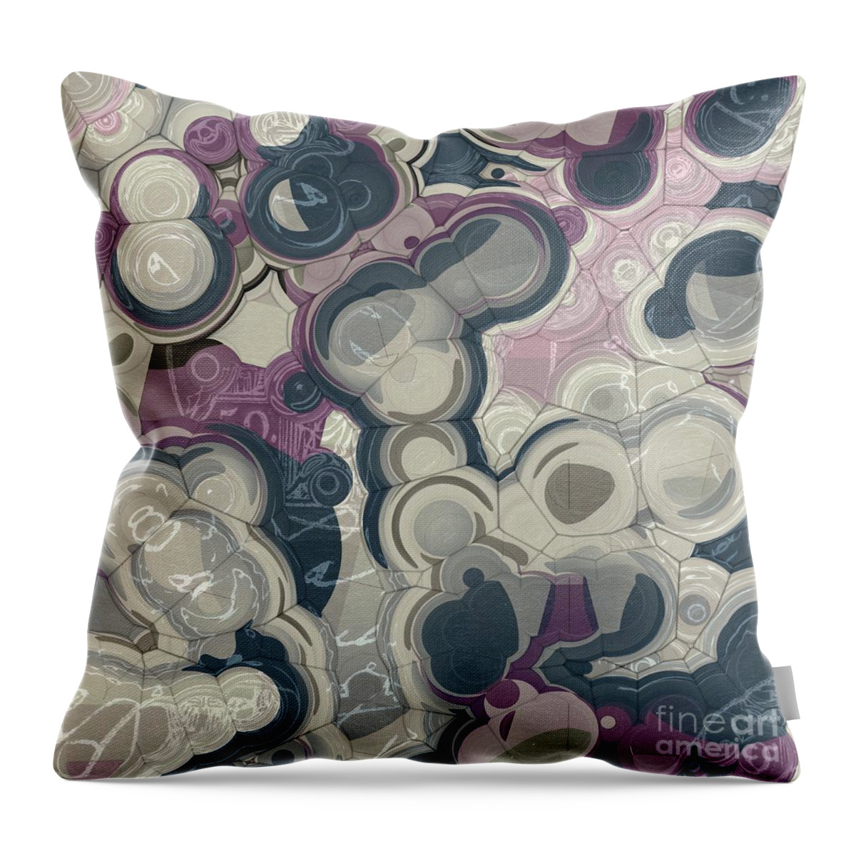 Abstract Throw Pillow featuring the digital art Blobs - 01c01 by Variance Collections