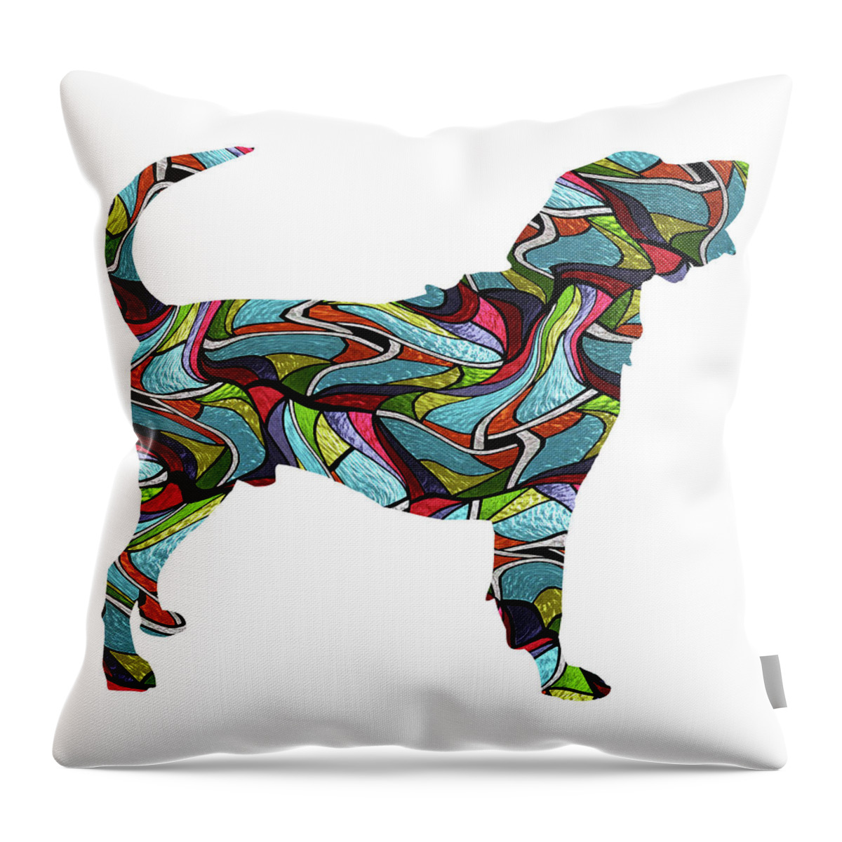 Bloodhound Throw Pillow featuring the digital art Bloodhound Spirit Glass by Gregory Murray