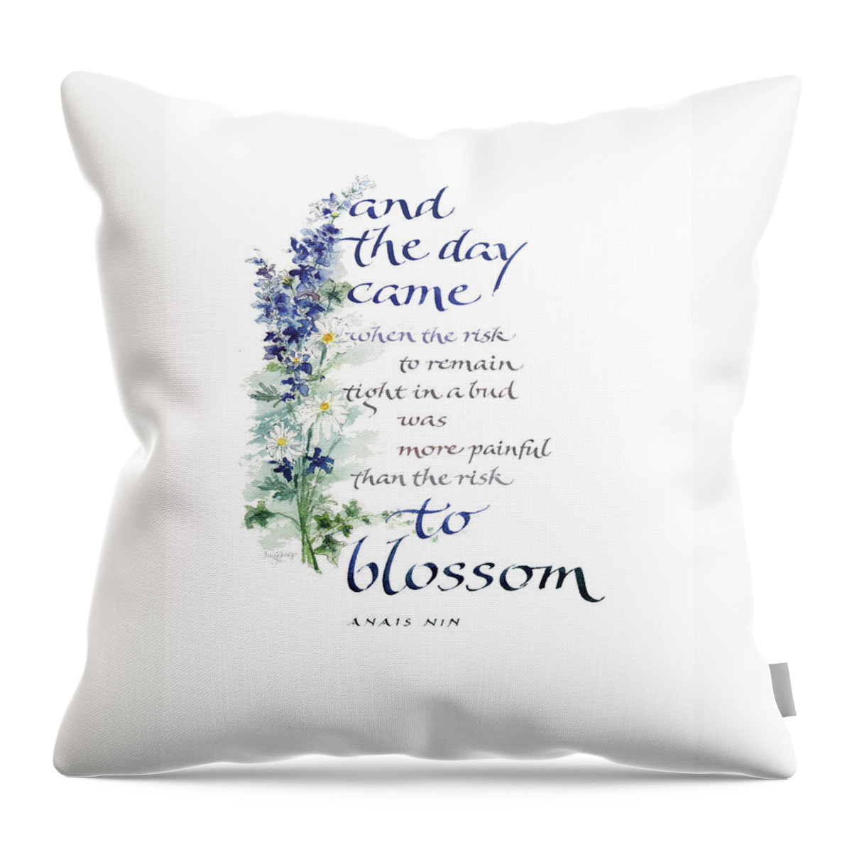 Achievement Throw Pillow featuring the painting Blossom I by Judy Dodds