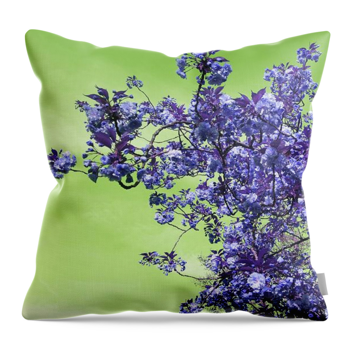 Fantasy Throw Pillow featuring the photograph Blossom O'clock In Twilight Blue by Rowena Tutty