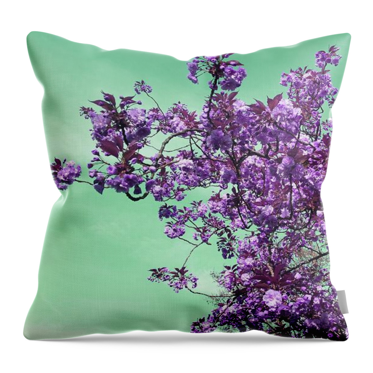 Fantasy Throw Pillow featuring the photograph Blossom O'clock In Violet by Rowena Tutty