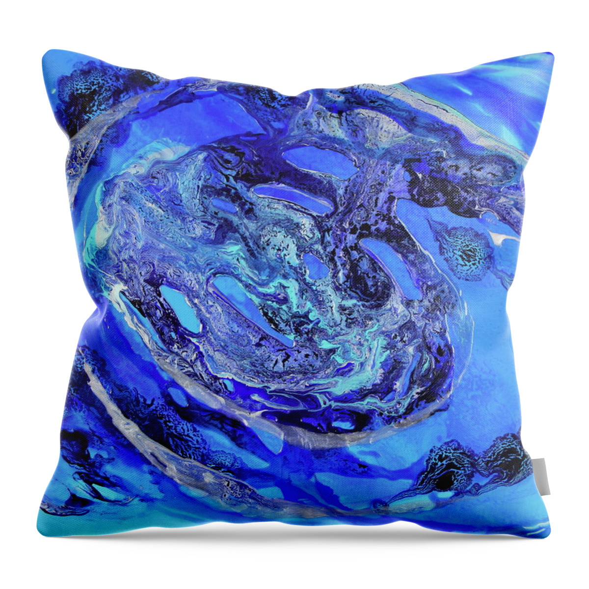 Blue Throw Pillow featuring the painting Blu 2 by Madeleine Arnett