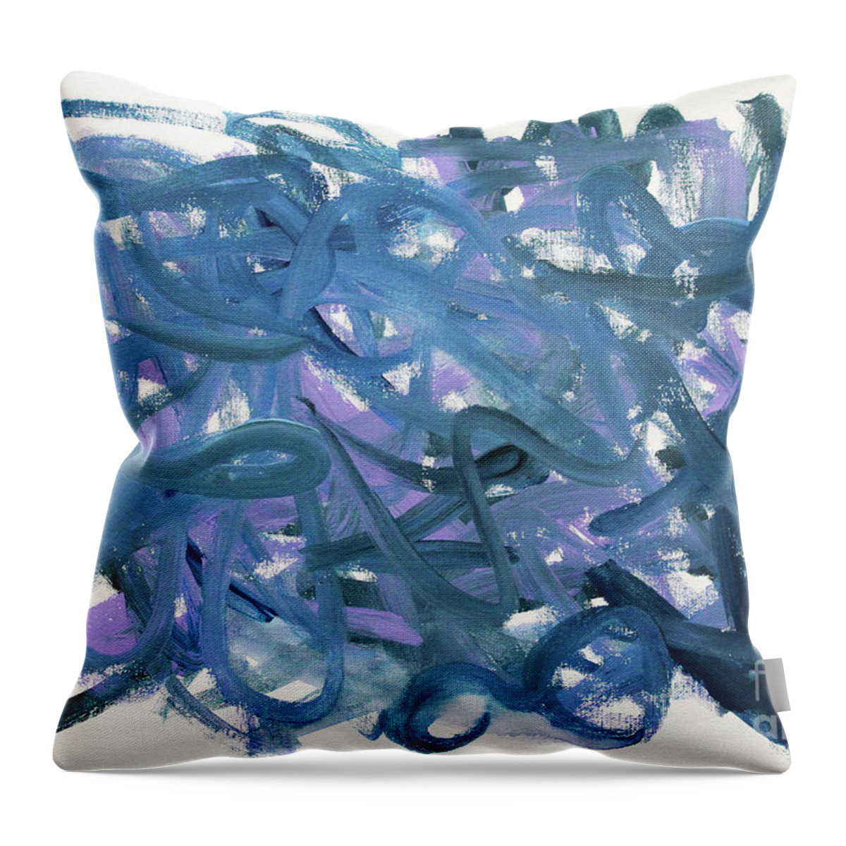 Blue Abstract Throw Pillow featuring the painting Blue Abstract by Megan Dirsa-DuBois